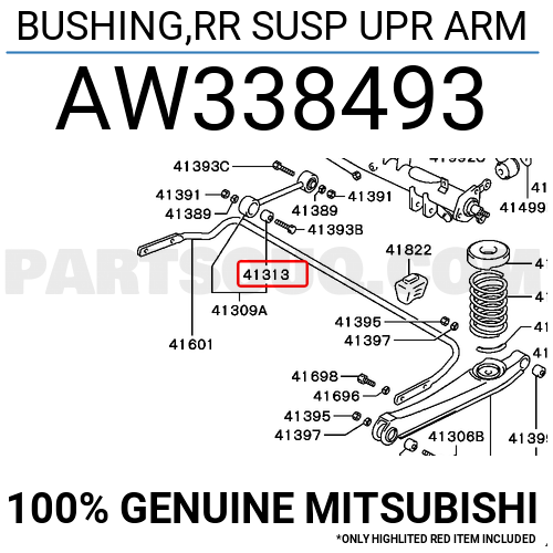 Genuine Mitsubishi AW338493 Bushing,rr susp upr arm MMC-AW338493