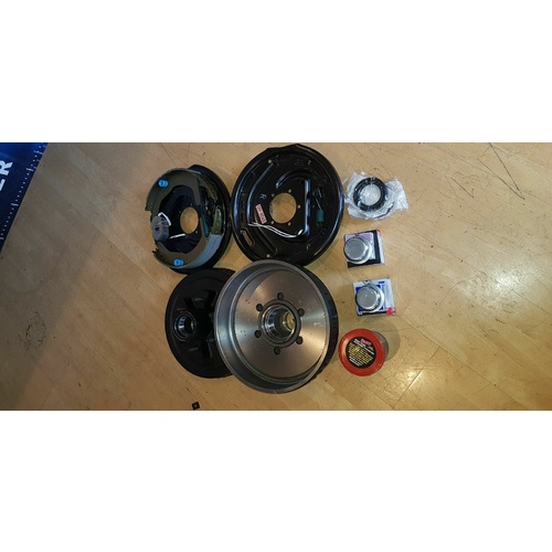 12" 2T Electric Trailer Brake Kit with Hub Drums, Backing Plates & Wheel Bearings suit GIC, MDC plus others